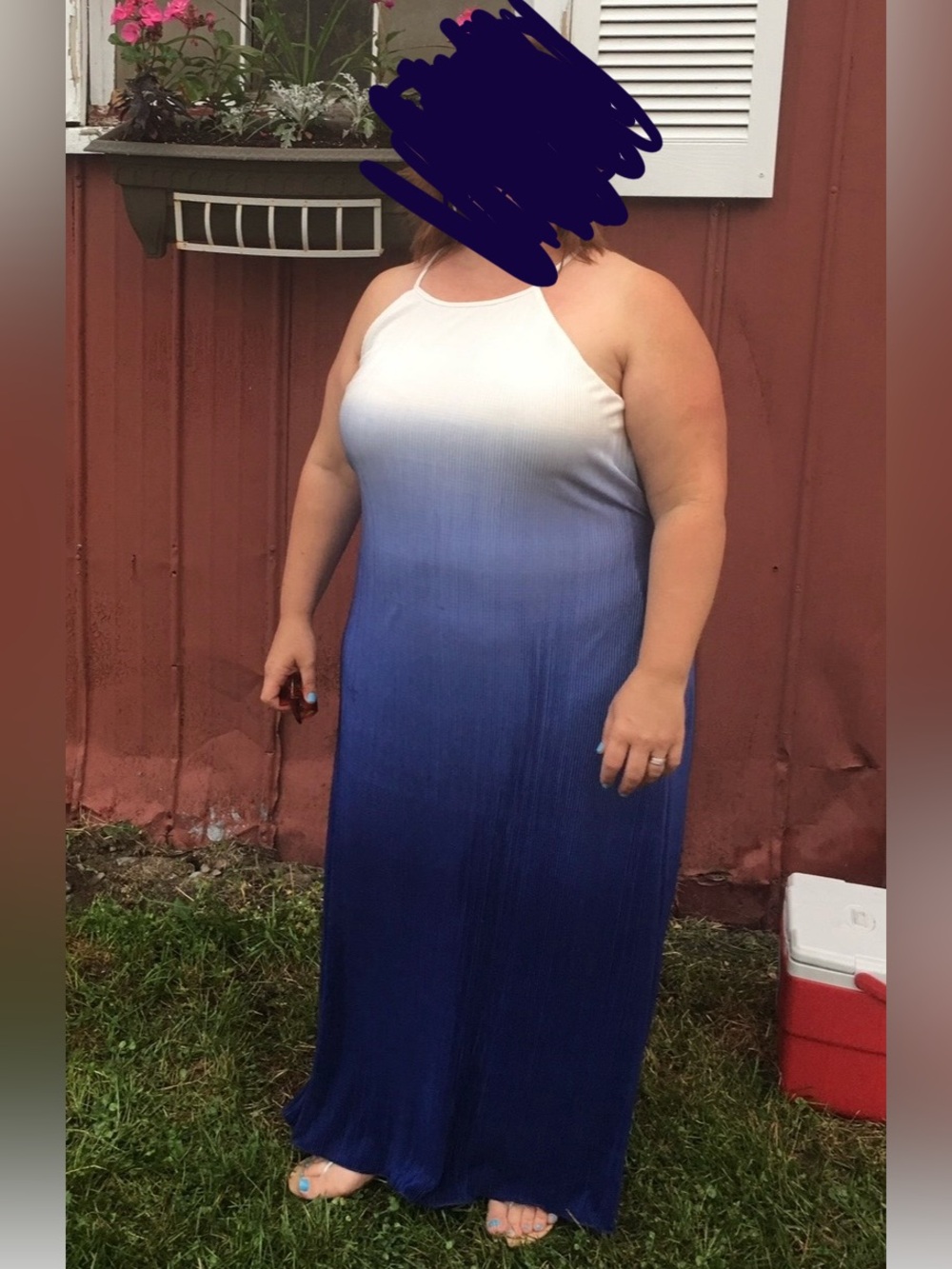 Penningtons White to Blue Ombre Maxi Dress